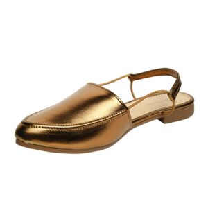 Premium Metallic Flat Mules for Everyday Glam