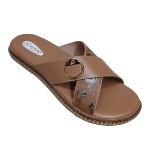 Women's Elegant Buckle Cross-Strap Comfort Slides