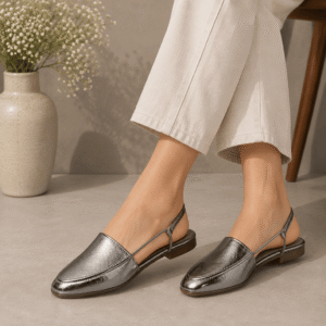Premium Metallic Flat Mules for Everyday Glam
